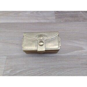 Vintage Solid Brass Double Stamp Box Holder